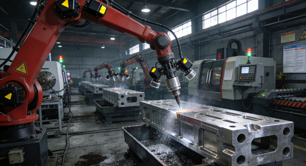 青岛新控铸件系列打磨机器人解决方案：实现精密铸件的全自动柔性打磨